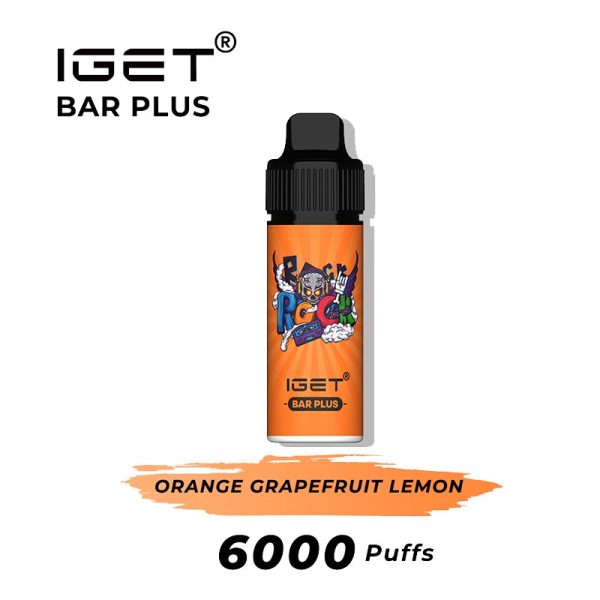 orange grapefruit lemon iget bar plus 6000 puffs kits | IGET Bar New Zealand