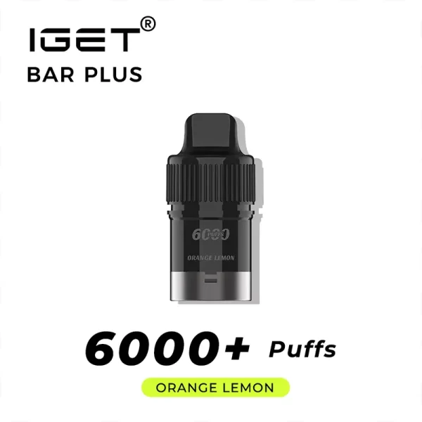 orange lemon iget bar plus prefilled pod 6000 puffs | IGET Bar New Zealand